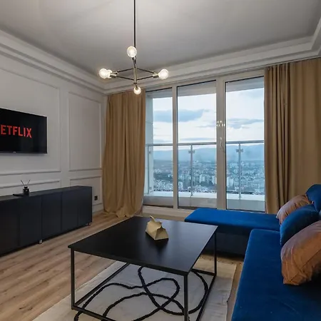 26th Floor 1br Apt, Pool & Spa, Gym, Free Parking * Skopje
